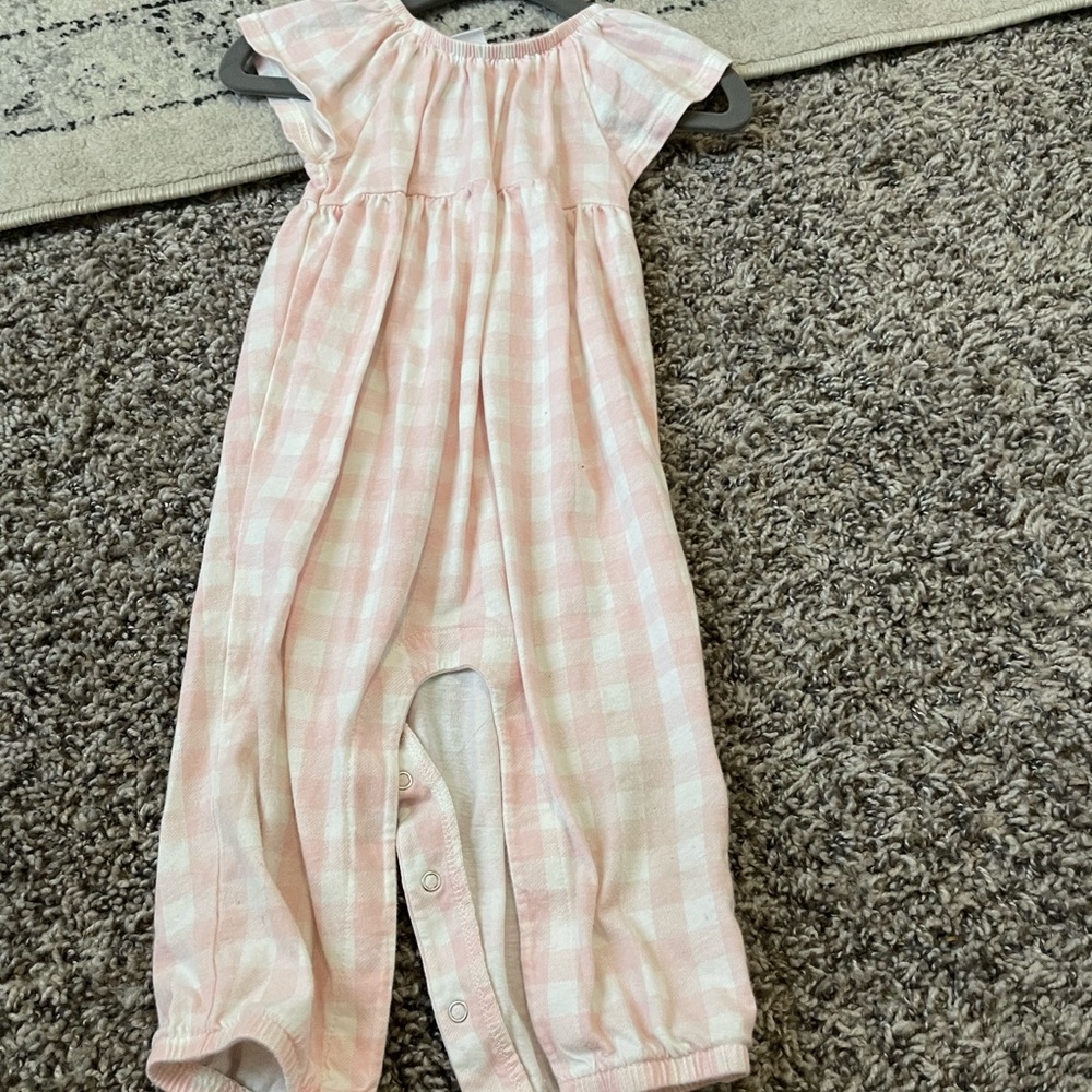 Old navy Pink gingham romper